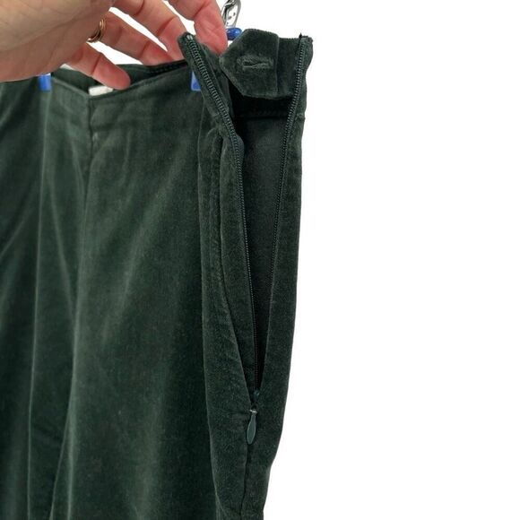 J Jill Velvet Straight Leg Ankle Pants Green Size 10 - Picture 5 of 8